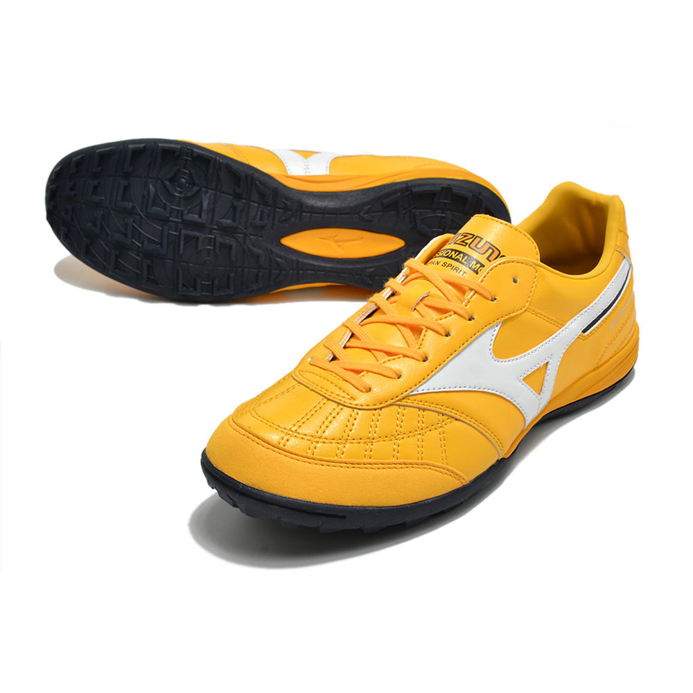 Chuteira Society Mizuno Morelia Sala Japan TF Amarela e Branca