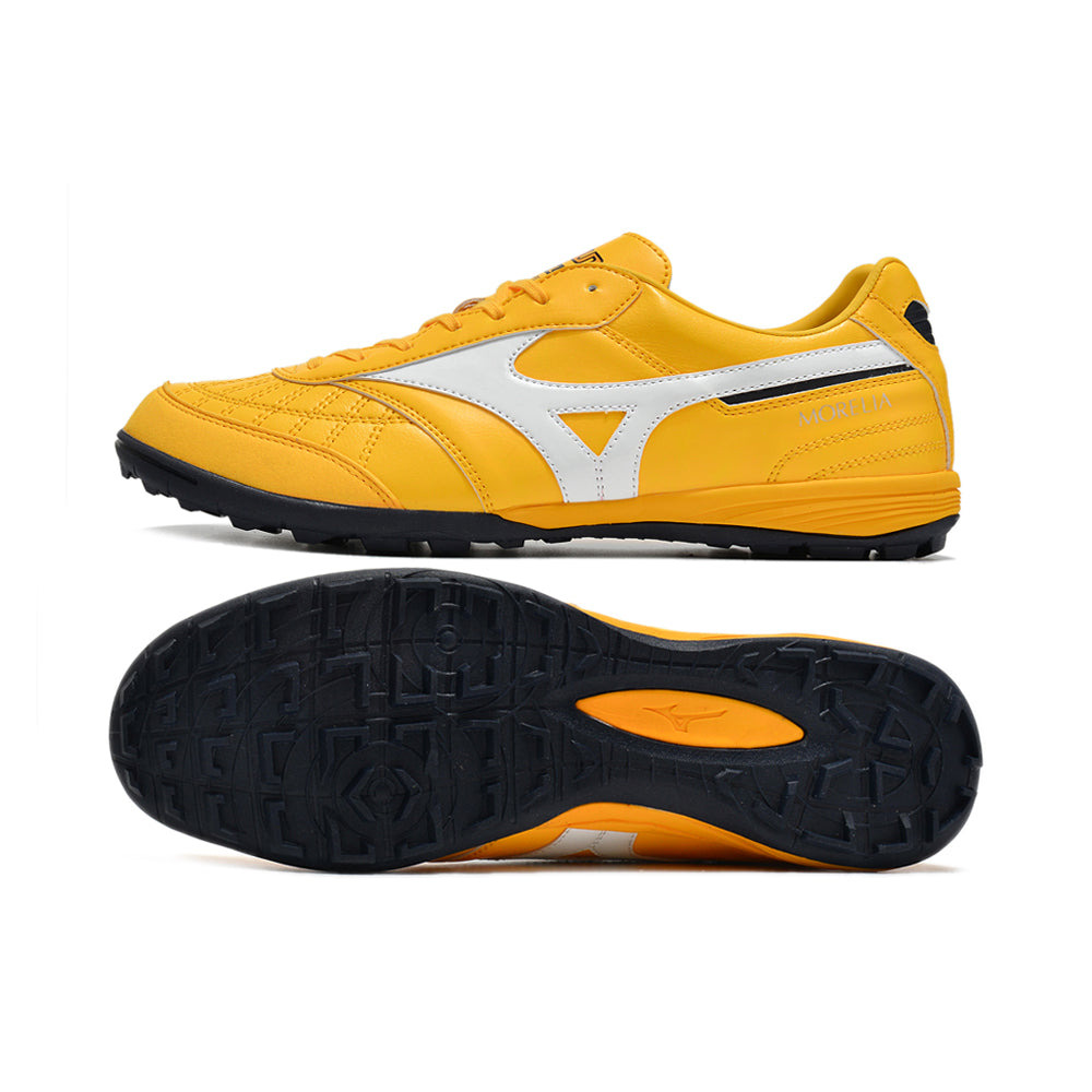 Chuteira Society Mizuno Morelia Sala Japan TF Amarela e Branca