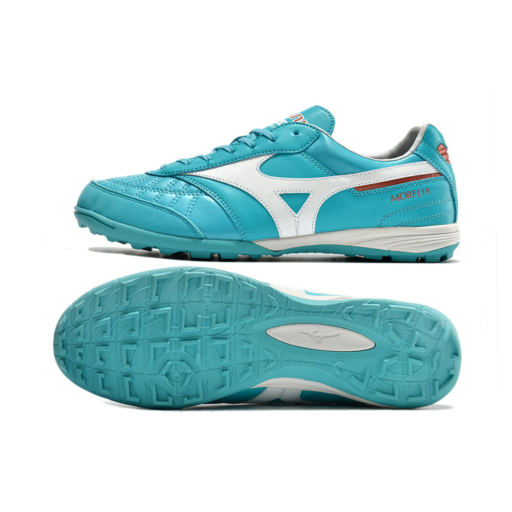 Chuteira Society Mizuno Morelia Sala Japan TF Azul e Branca 