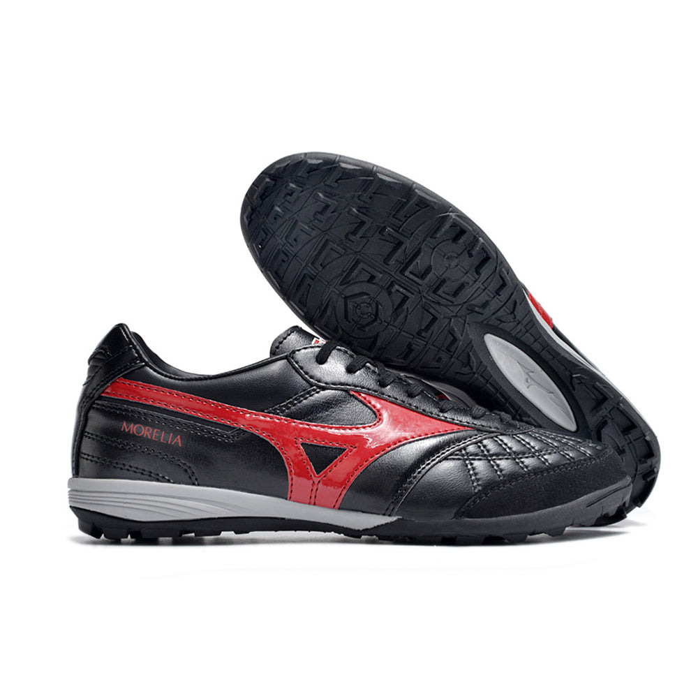 Chuteira Society Mizuno Morelia Sala Japan TF Preta e Vermelha 