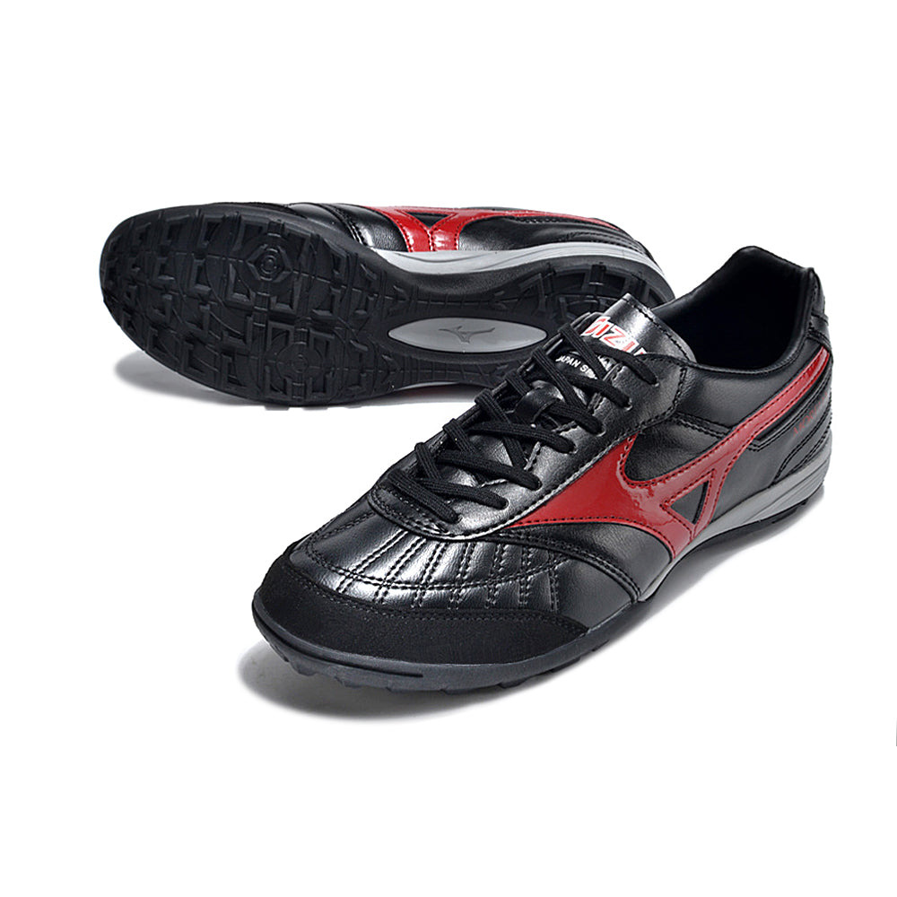 Chuteira Society Mizuno Morelia Sala Japan TF Preta e Vermelha 