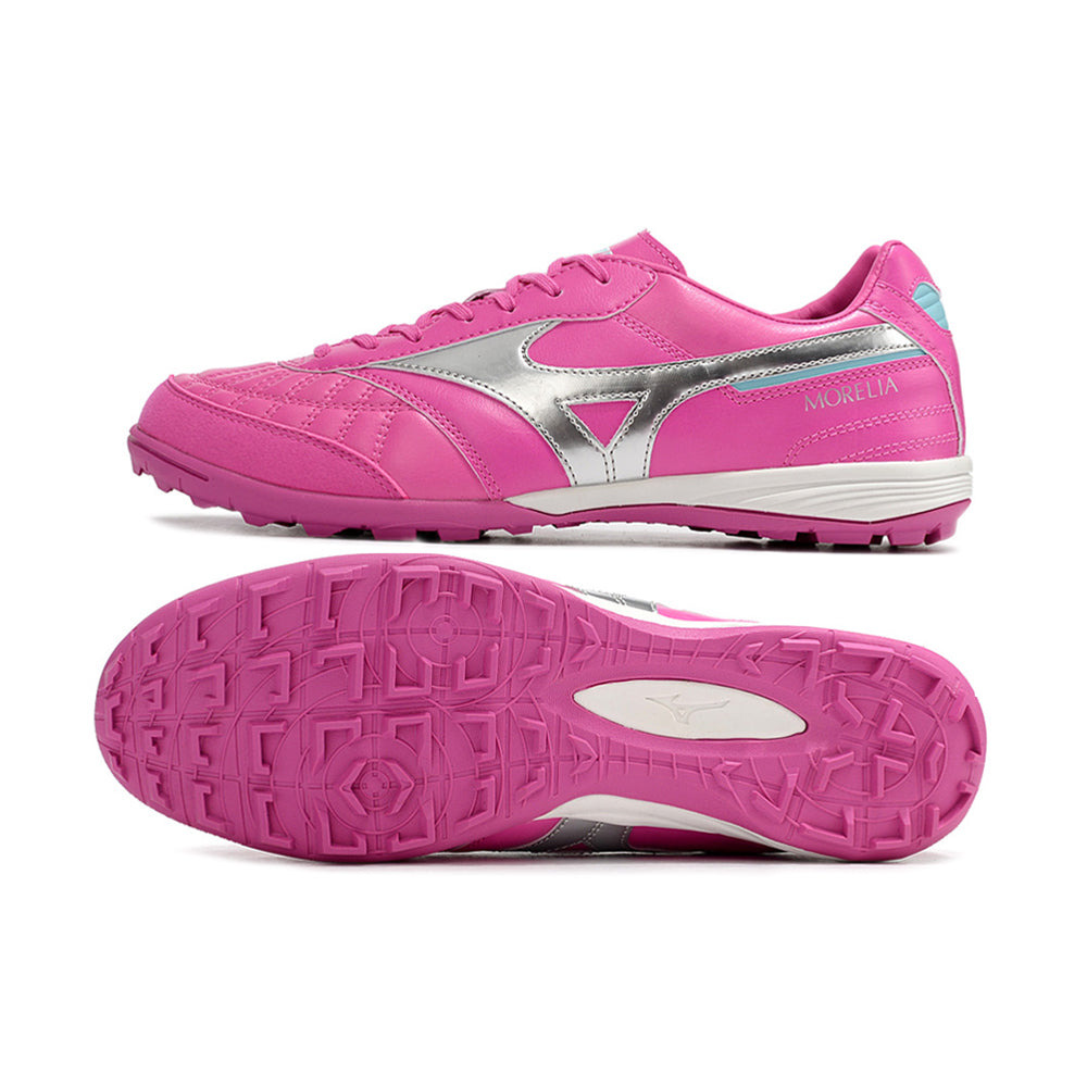 Chuteira Society Mizuno Morelia Sala Japan TF Rosa e Prata