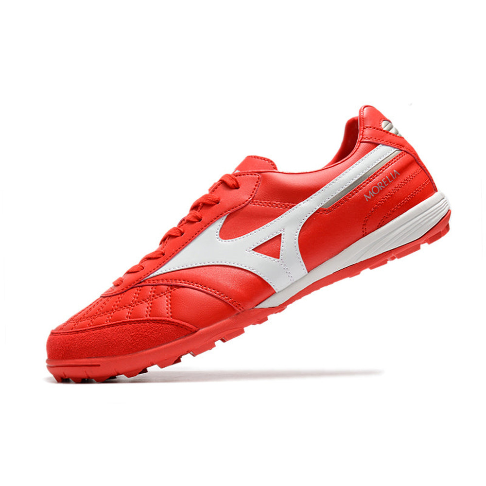 Chuteira Society Mizuno Morelia Sala Japan TF Vermelha e Branca