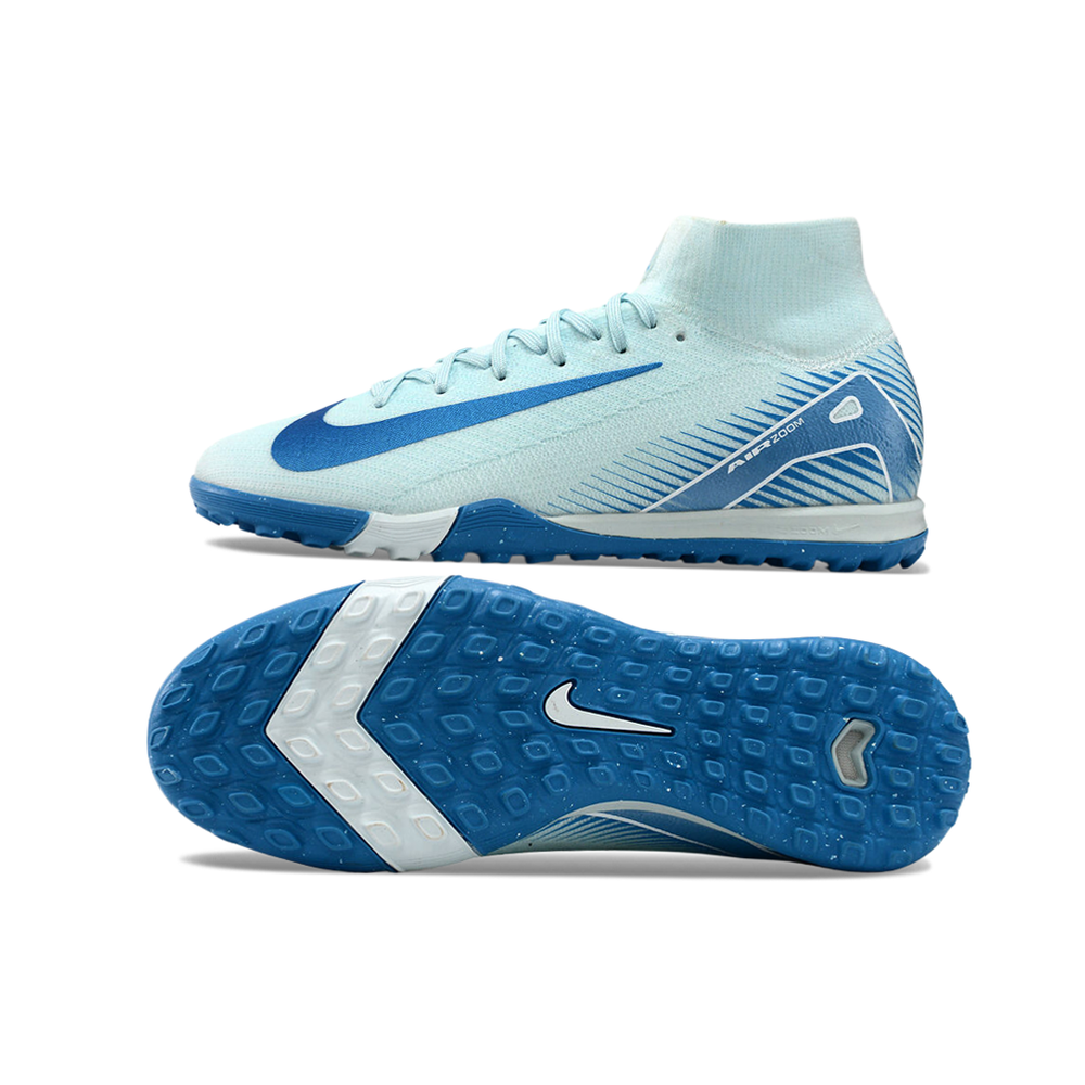 Chuteira Society Nike Air Zoom Mercurial Superfly 10 Elite TF Azul 