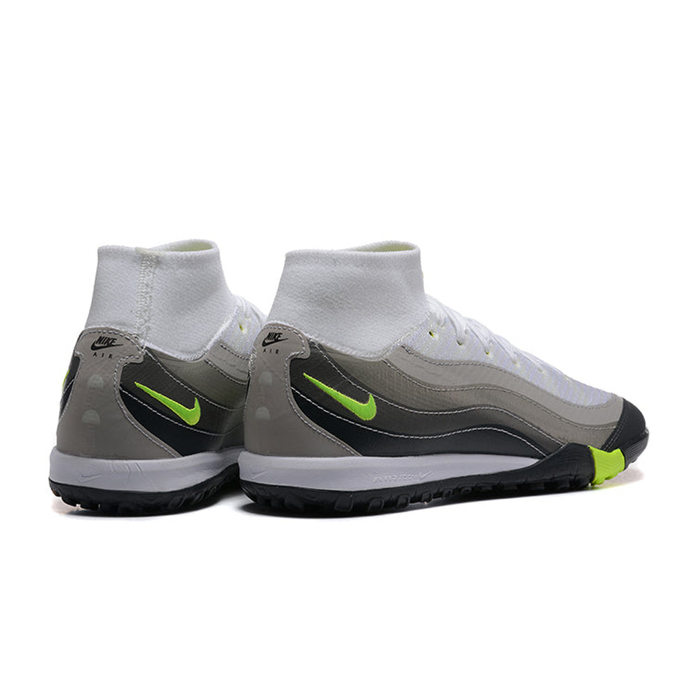 Chuteira Society Nike Air Zoom Mercurial Superfly 10 Elite TF Branco, Cinza e Verde