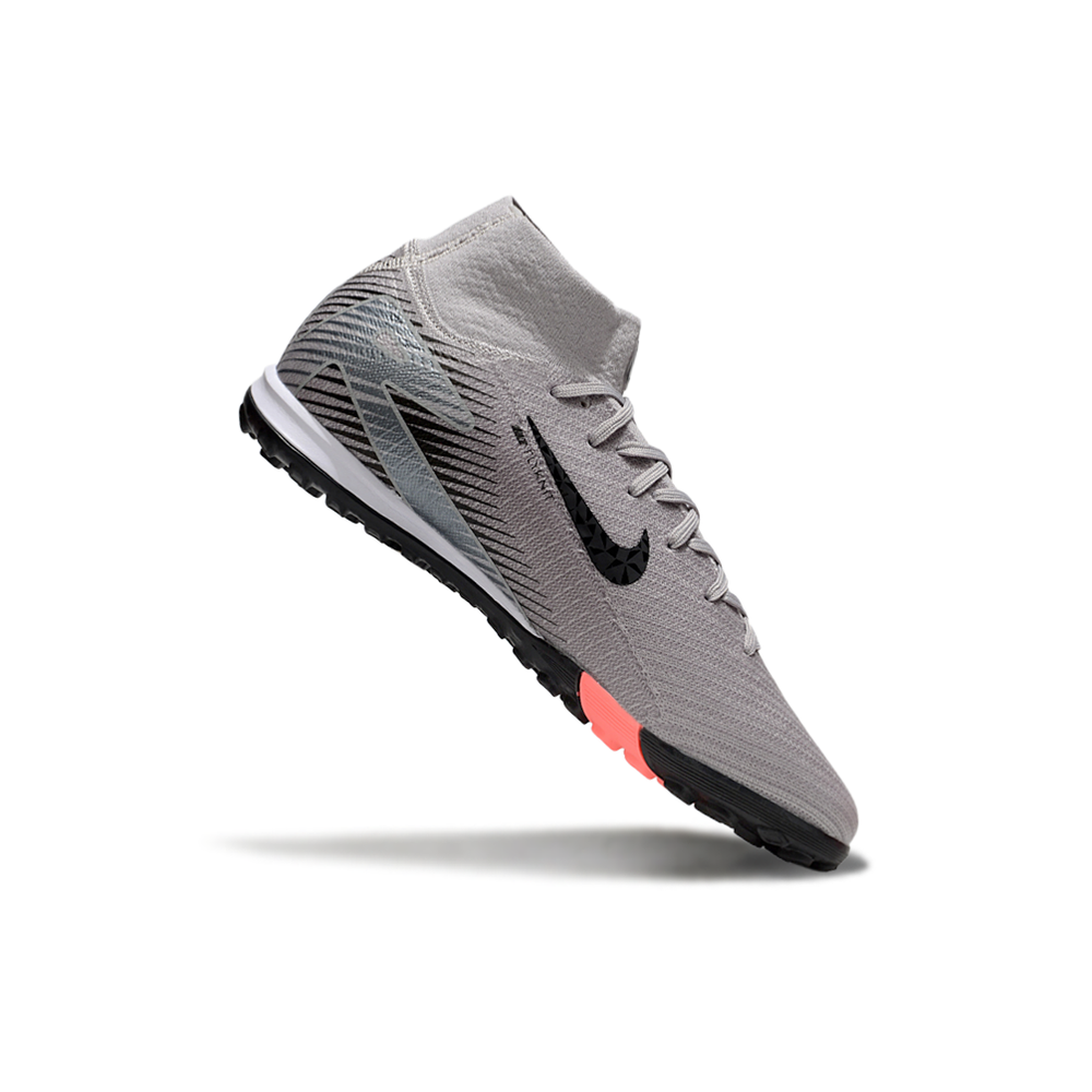 Chuteira Society Nike Air Zoom Mercurial Superfly 10 Elite TF Cinza e Preto