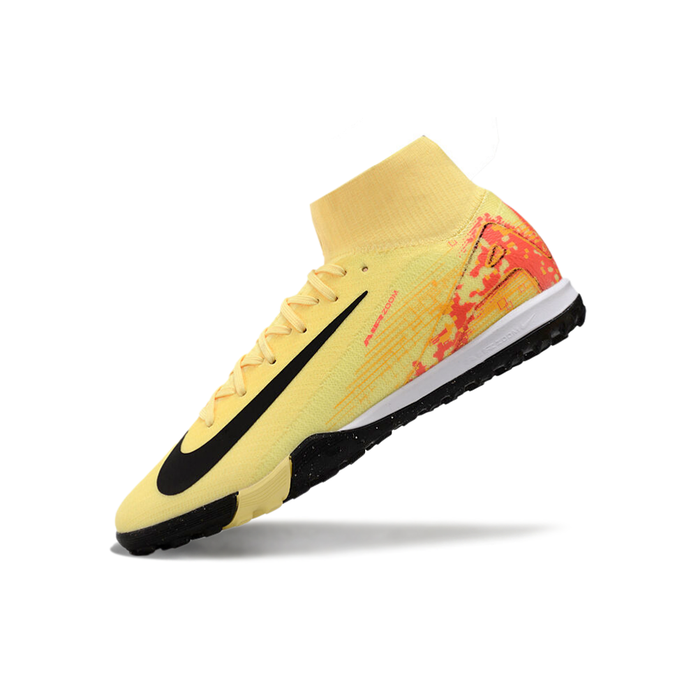 Chuteira Society Nike Air Zoom Mercurial Superfly 10 Elite TF Laranja e Preto 