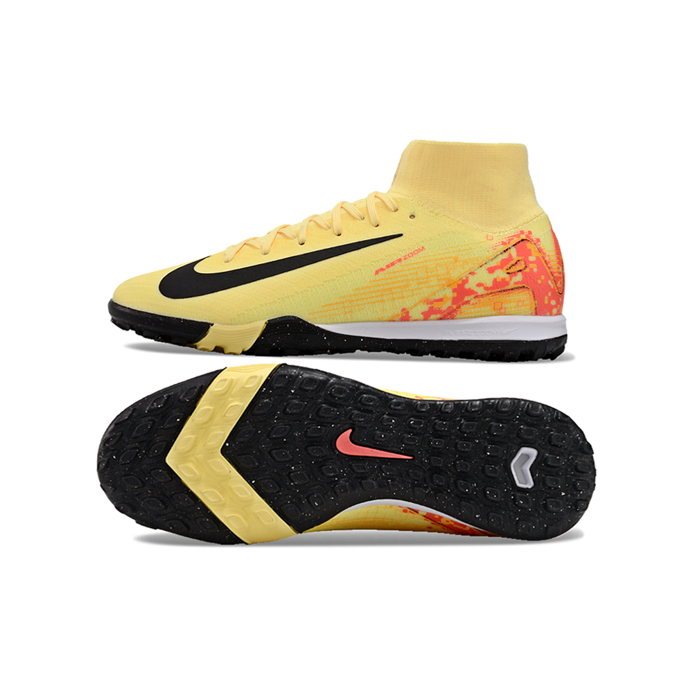 Chuteira Society Nike Air Zoom Mercurial Superfly 10 Elite TF Laranja e Preto 
