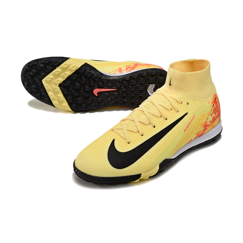 Chuteira Society Nike Air Zoom Mercurial Superfly 10 Elite TF Laranja e Preto 