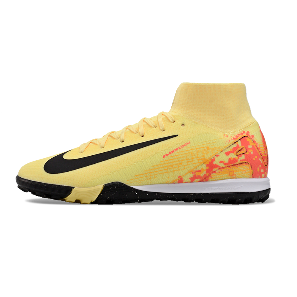 Chuteira Society Nike Air Zoom Mercurial Superfly 10 Elite TF Laranja e Preto 