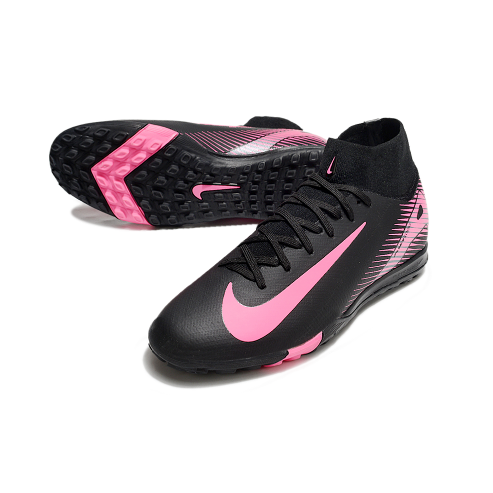 Chuteira Society Nike Air Zoom Mercurial Superfly 10 Elite TF Preta e Rosa