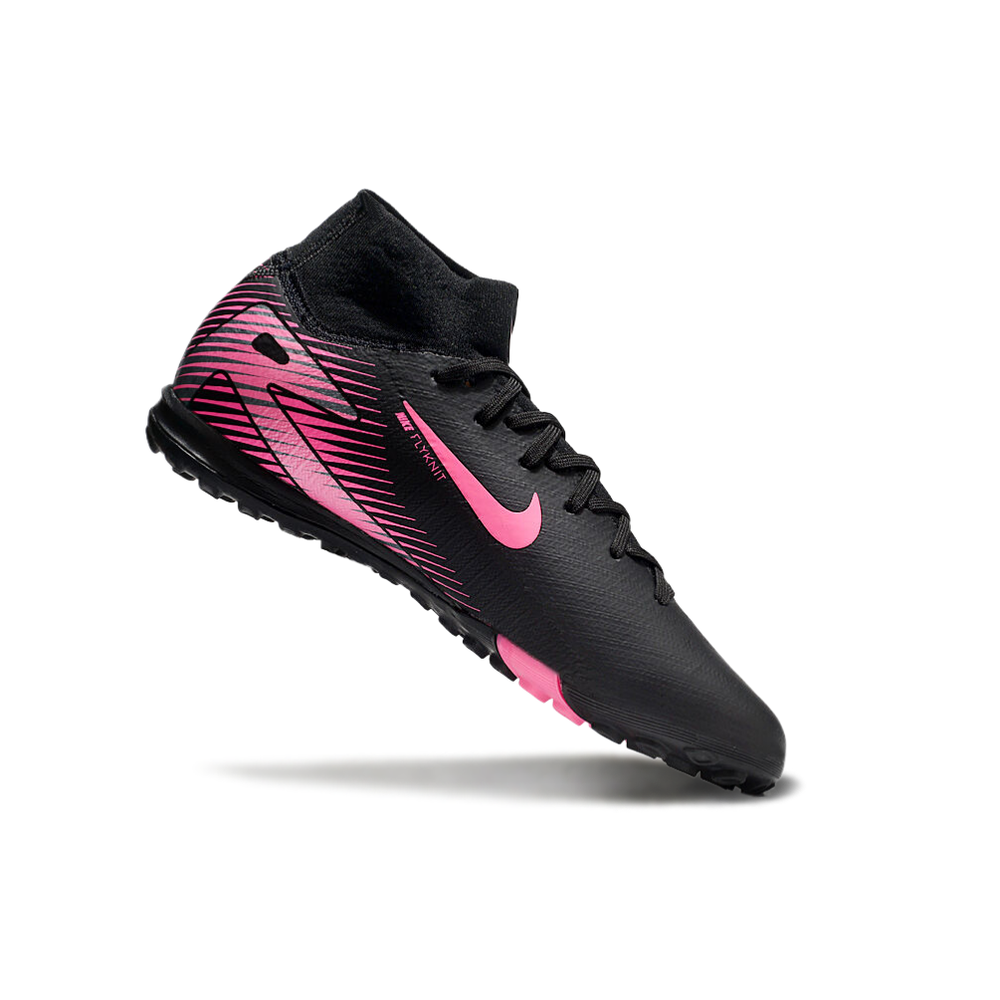 Chuteira Society Nike Air Zoom Mercurial Superfly 10 Elite TF Preta e Rosa