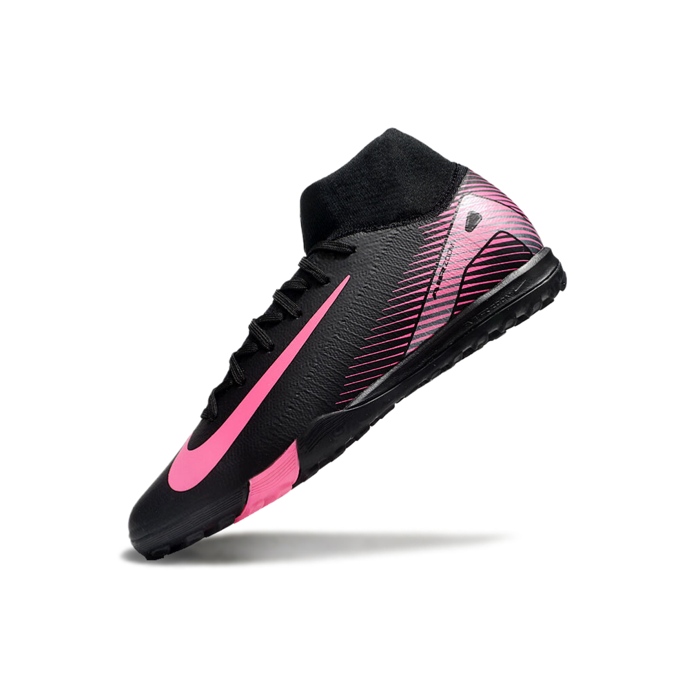 Chuteira Society Nike Air Zoom Mercurial Superfly 10 Elite TF Preta e Rosa