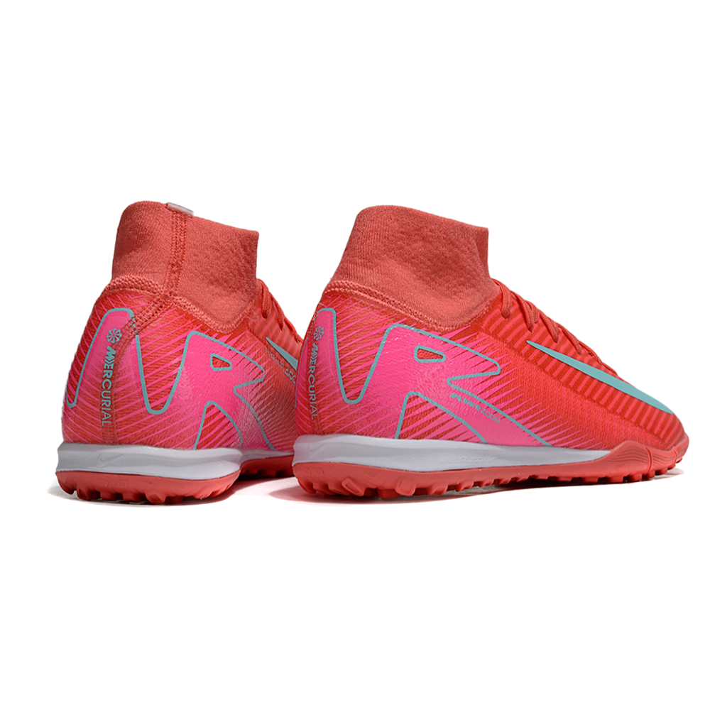 Chuteira Society Nike Air Zoom Mercurial Superfly 10 Elite TF Rosa e Azul