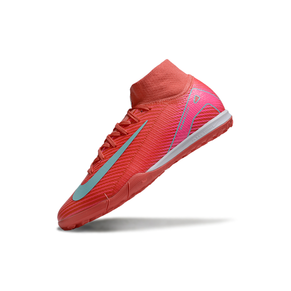 Chuteira Society Nike Air Zoom Mercurial Superfly 10 Elite TF Rosa e Azul