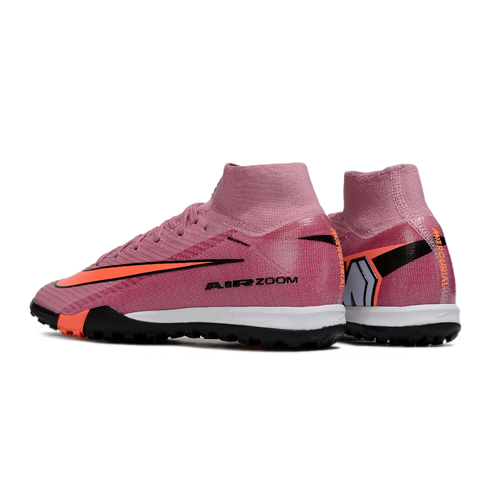 Chuteira Society Nike Air Zoom Mercurial Superfly 10 Elite TF Rosê e Laranja