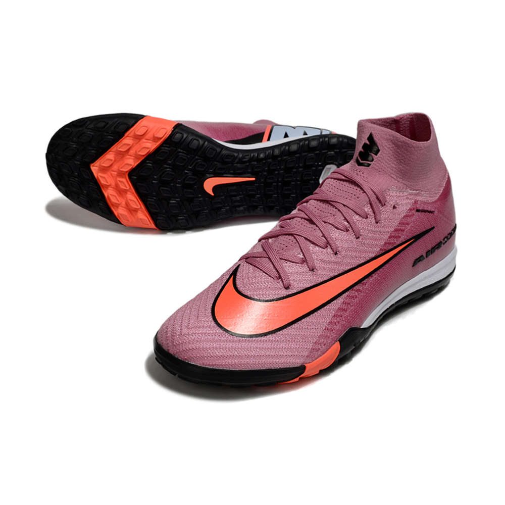 Chuteira Society Nike Air Zoom Mercurial Superfly 10 Elite TF Rosê e Laranja