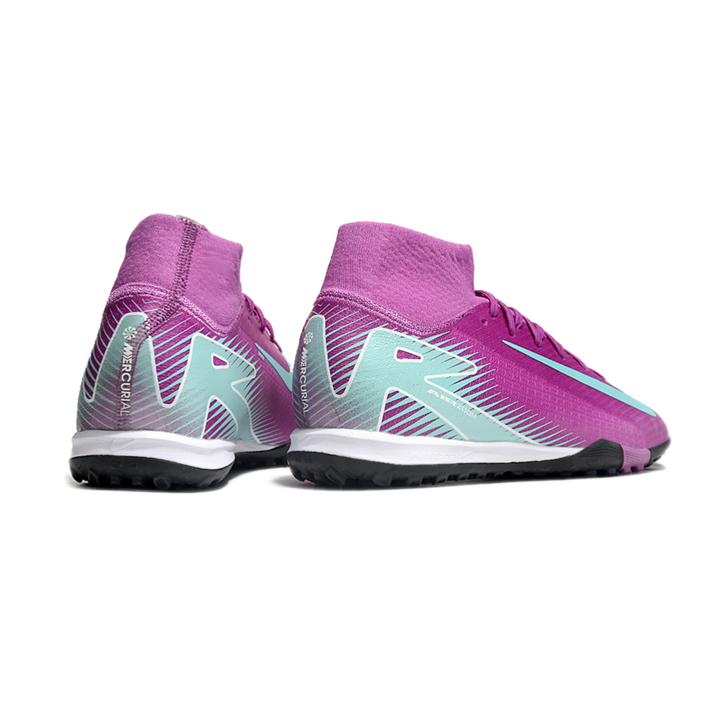 Chuteira Society Nike Air Zoom Mercurial Superfly 10 Elite TF Roxo e Verde