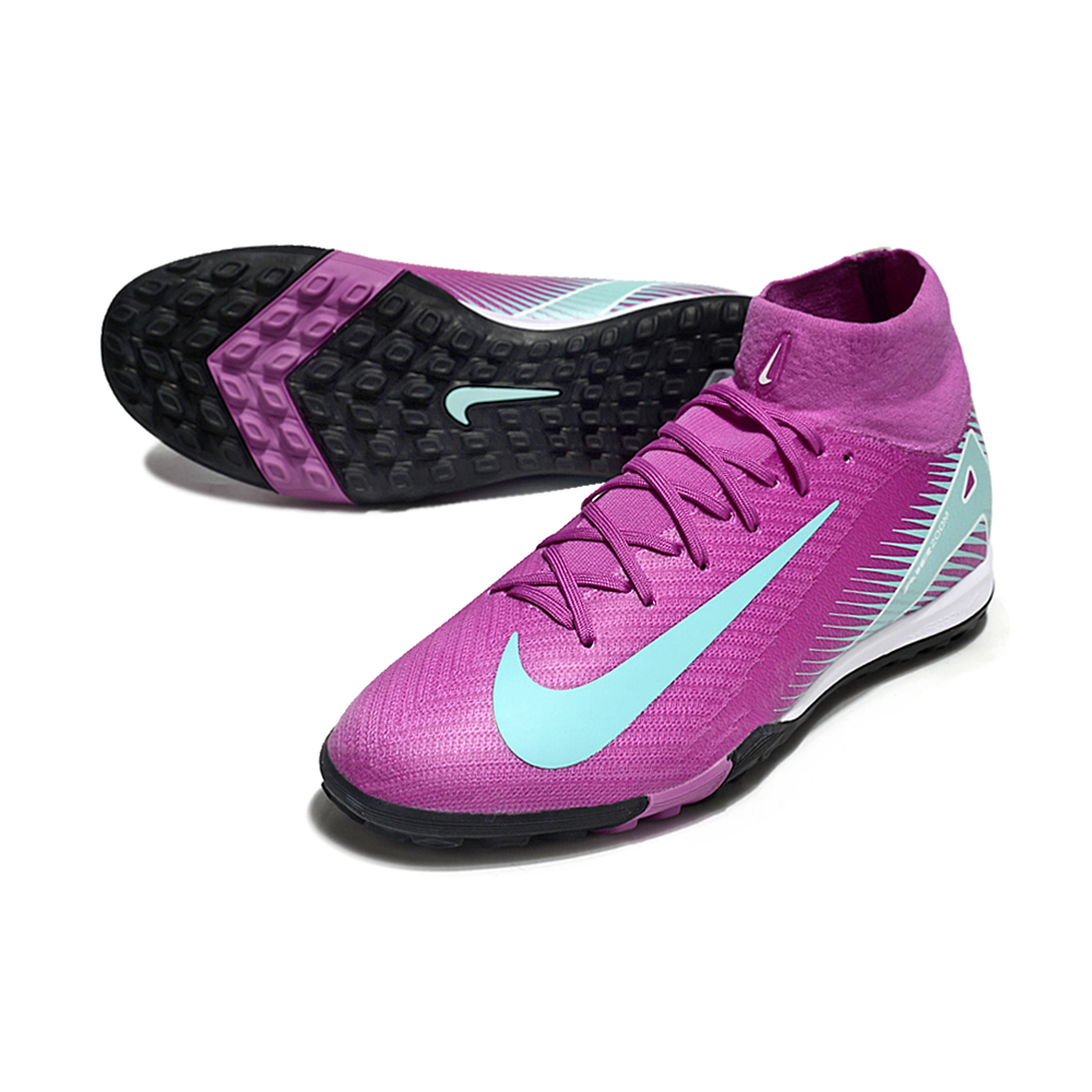 Chuteira Society Nike Air Zoom Mercurial Superfly 10 Elite TF Roxo e Verde