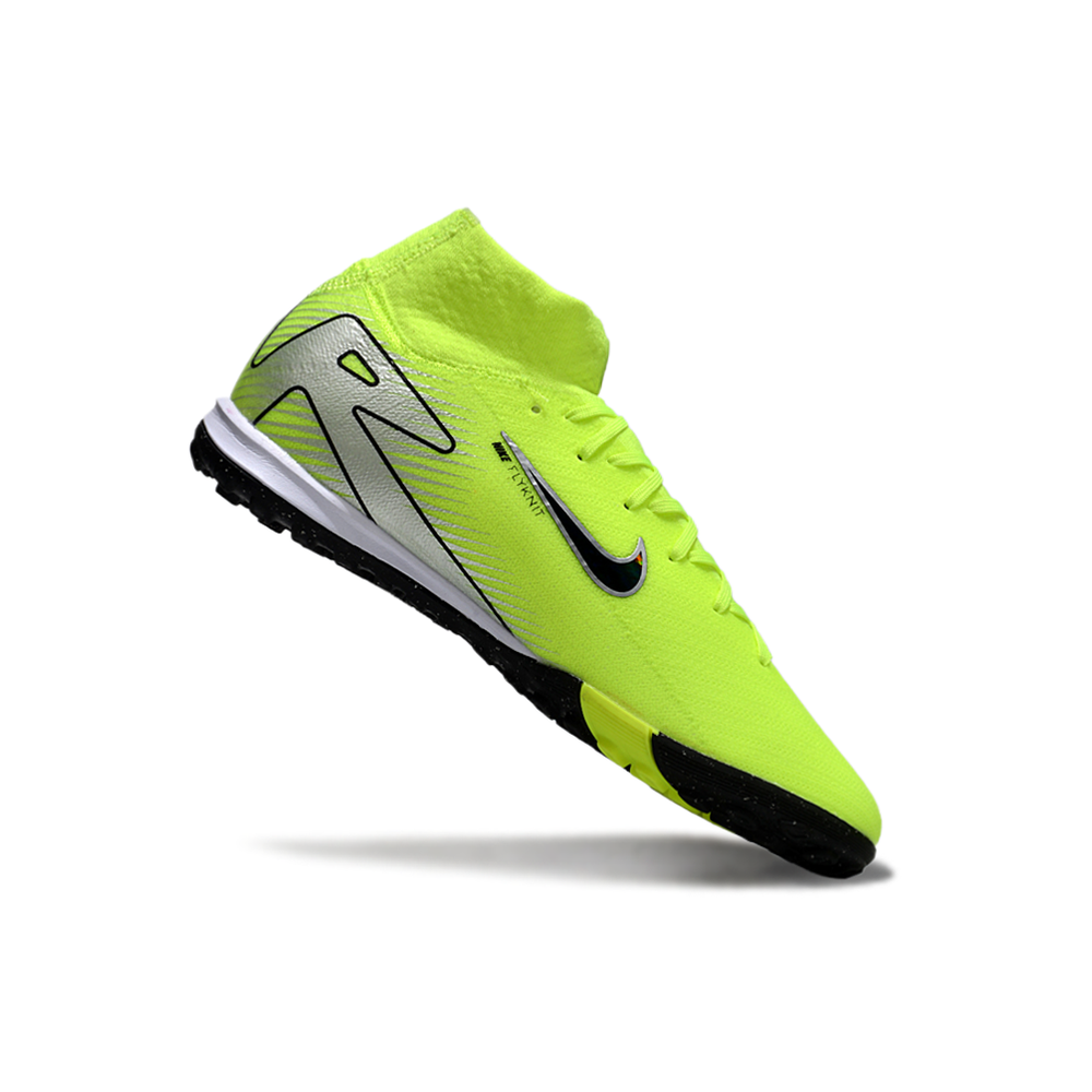 Chuteira Society Nike Air Zoom Mercurial Superfly 10 Elite TF Verde e Preta 