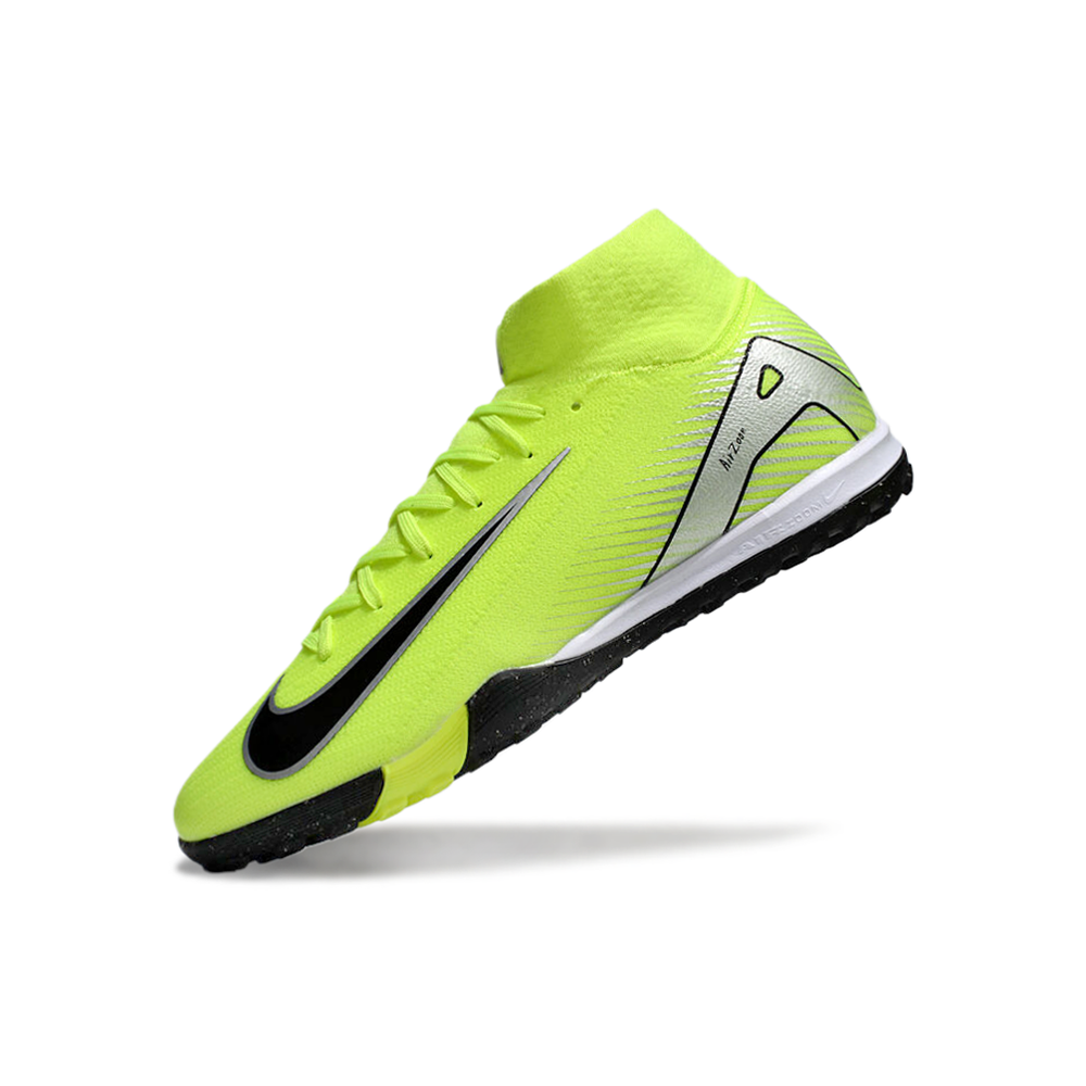 Chuteira Society Nike Air Zoom Mercurial Superfly 10 Elite TF Verde e Preta 