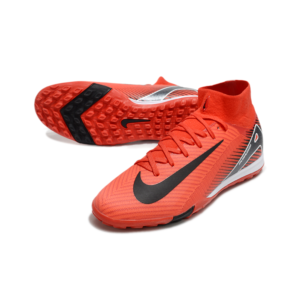 Chuteira Society Nike Air Zoom Mercurial Superfly 10 Elite TF Vermelha e Preta