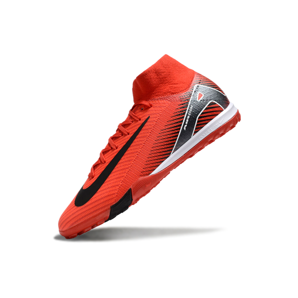 Chuteira Society Nike Air Zoom Mercurial Superfly 10 Elite TF Vermelha e Preta