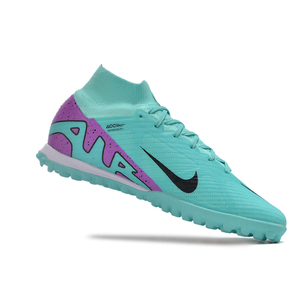 Chuteira Society Nike Air Zoom Mercurial Superfly 9 Elite TF Azul e Roxo 