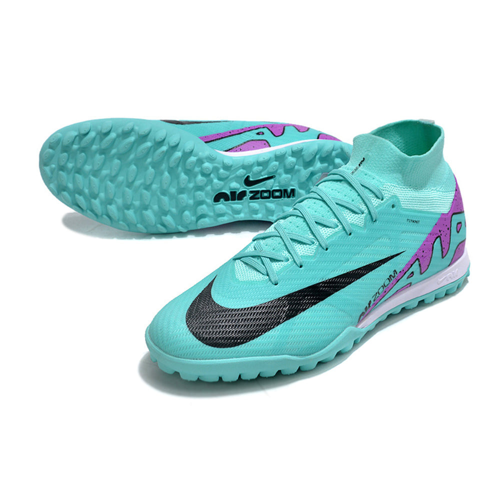 Chuteira Society Nike Air Zoom Mercurial Superfly 9 Elite TF Azul e Roxo 