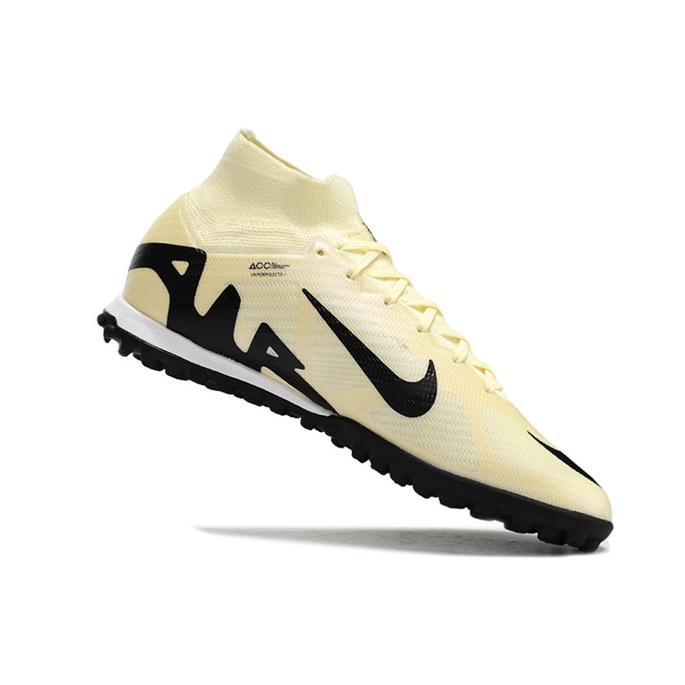 Chuteira Society Nike Air Zoom Mercurial Superfly 9 Elite TF Bege e Preta 
