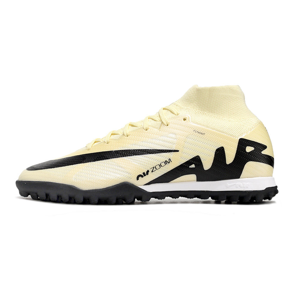 Chuteira Society Nike Air Zoom Mercurial Superfly 9 Elite TF Bege e Preta 