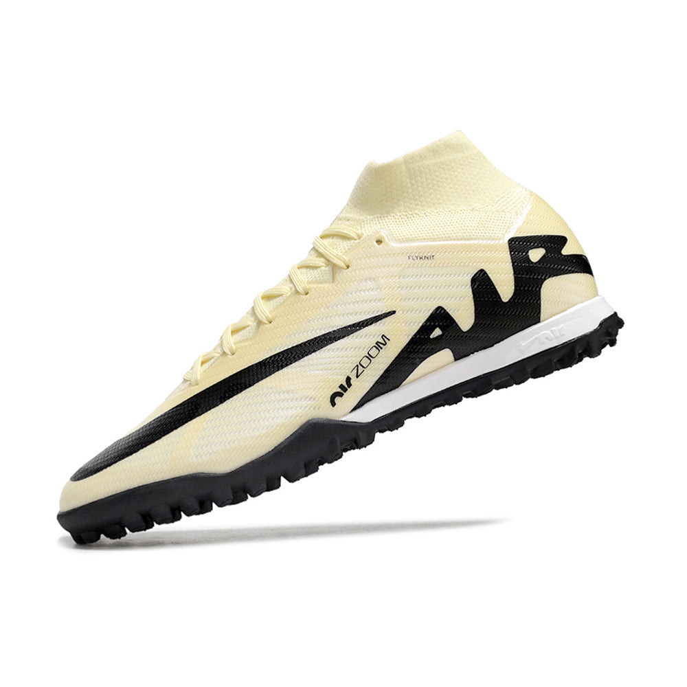 Chuteira Society Nike Air Zoom Mercurial Superfly 9 Elite TF Bege e Preta 