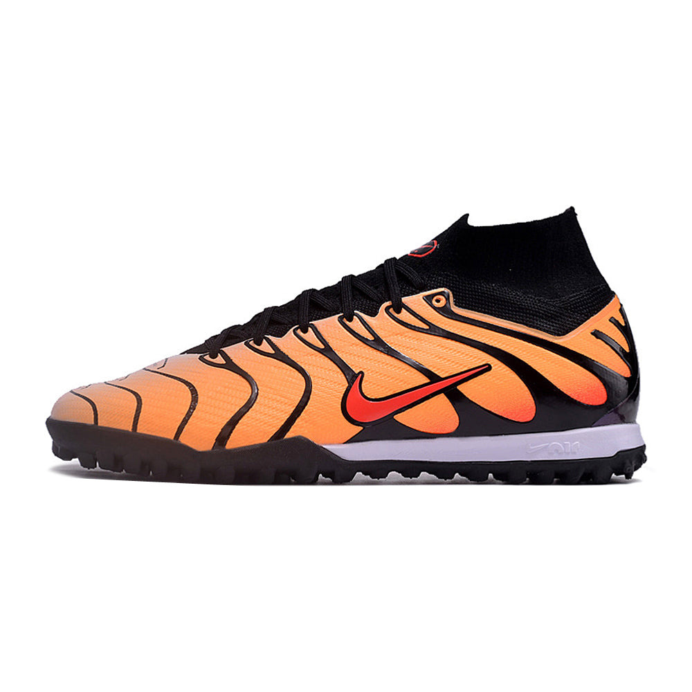 Chuteira Society Nike Air Zoom Mercurial Superfly 9 Elite TF Laranja e Preta 