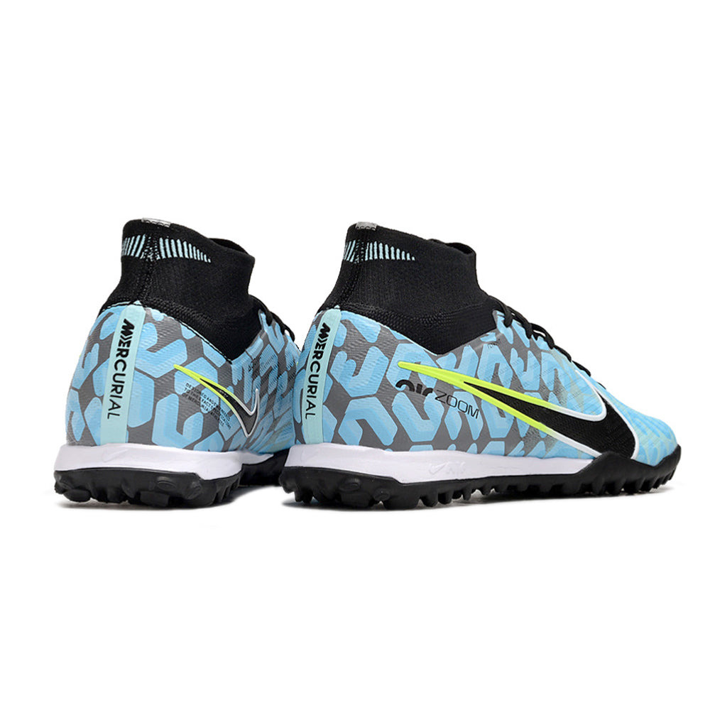 Chuteira Society Nike Air Zoom Mercurial Superfly 9 Elite TF Preta e Azul