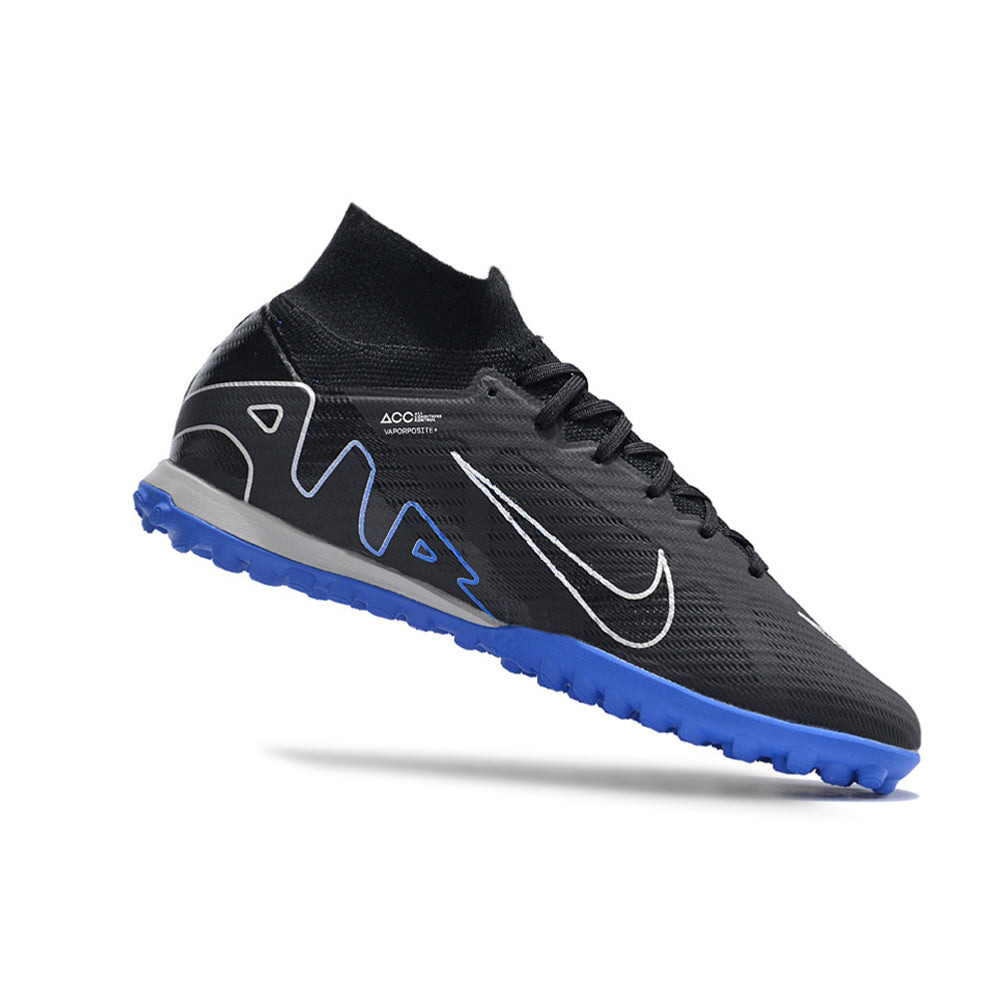 Chuteira Society Nike Air Zoom Mercurial Superfly 9 Elite TF Preta e Azul 