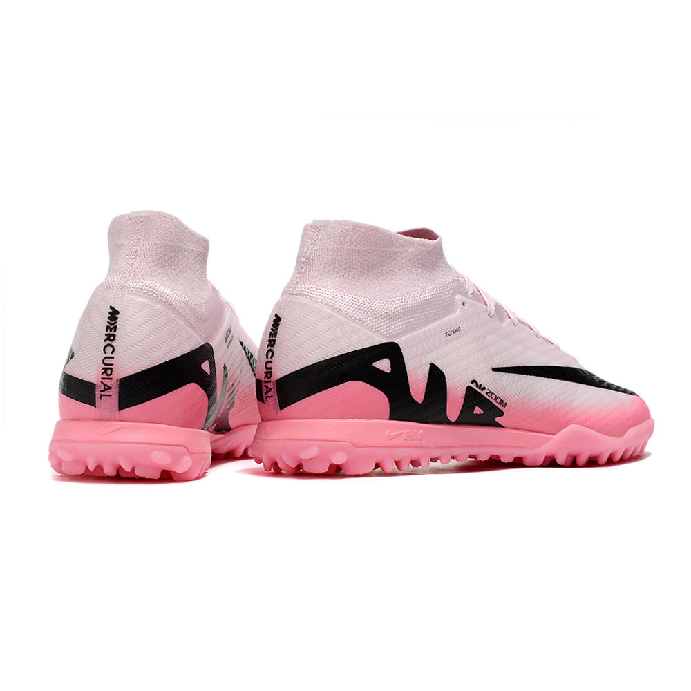 Chuteira Society Nike Air Zoom Mercurial Superfly 9 Elite TF Rosa e Preto 
