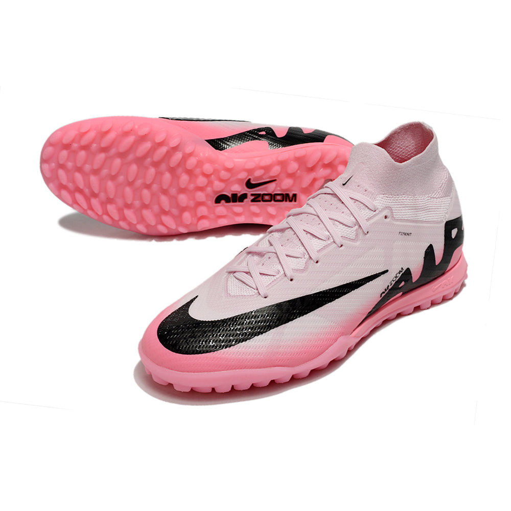 Chuteira Society Nike Air Zoom Mercurial Superfly 9 Elite TF Rosa e Preto 