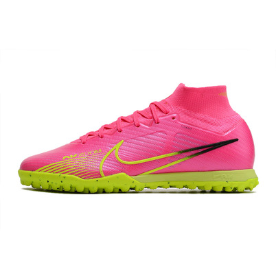 Chuteira Society Nike Air Zoom Mercurial Superfly 9 Elite TF Rosa e Verde 