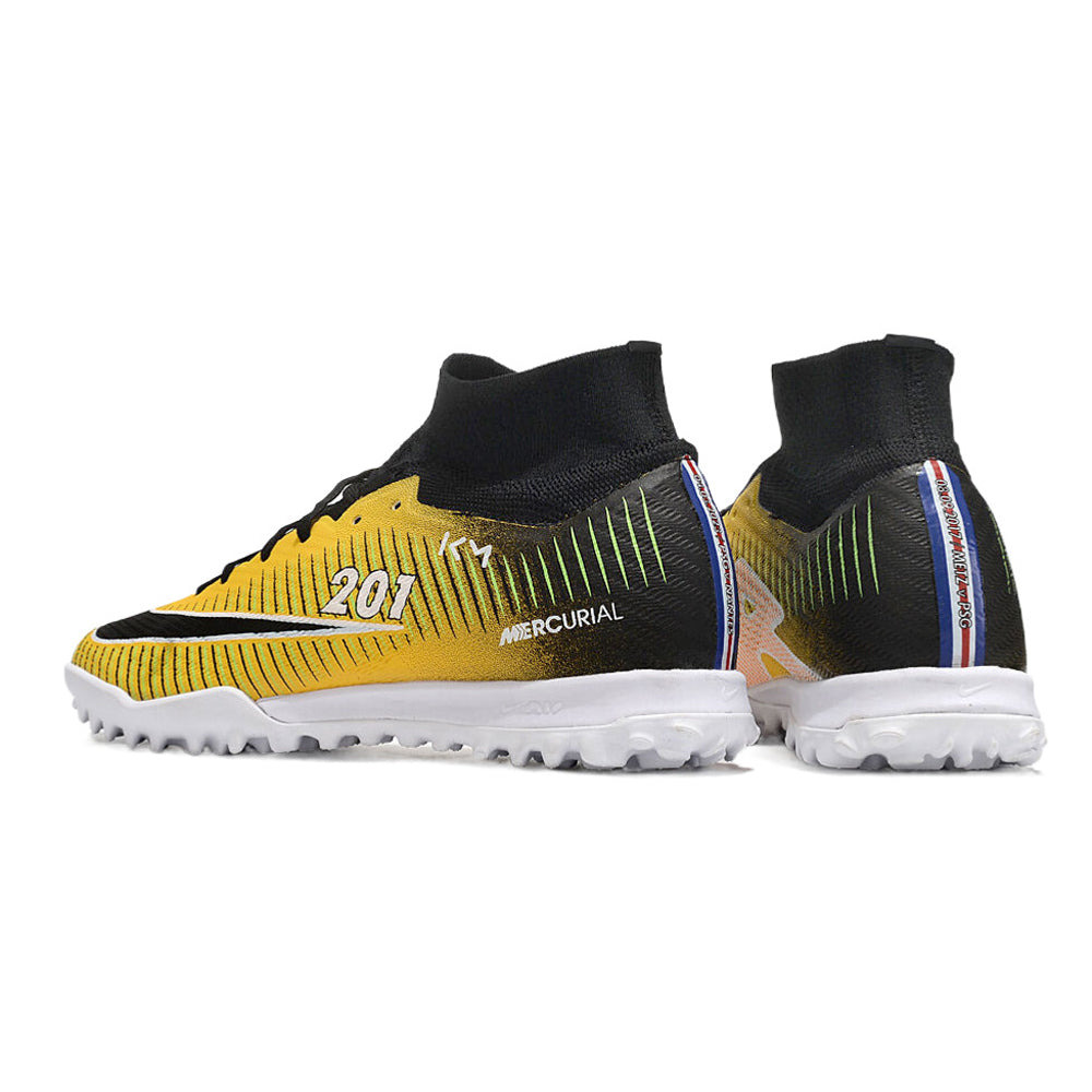 Chuteira Society Nike Air Zoom Mercurial Superfly 9 TF Elite Amarela e Preta 