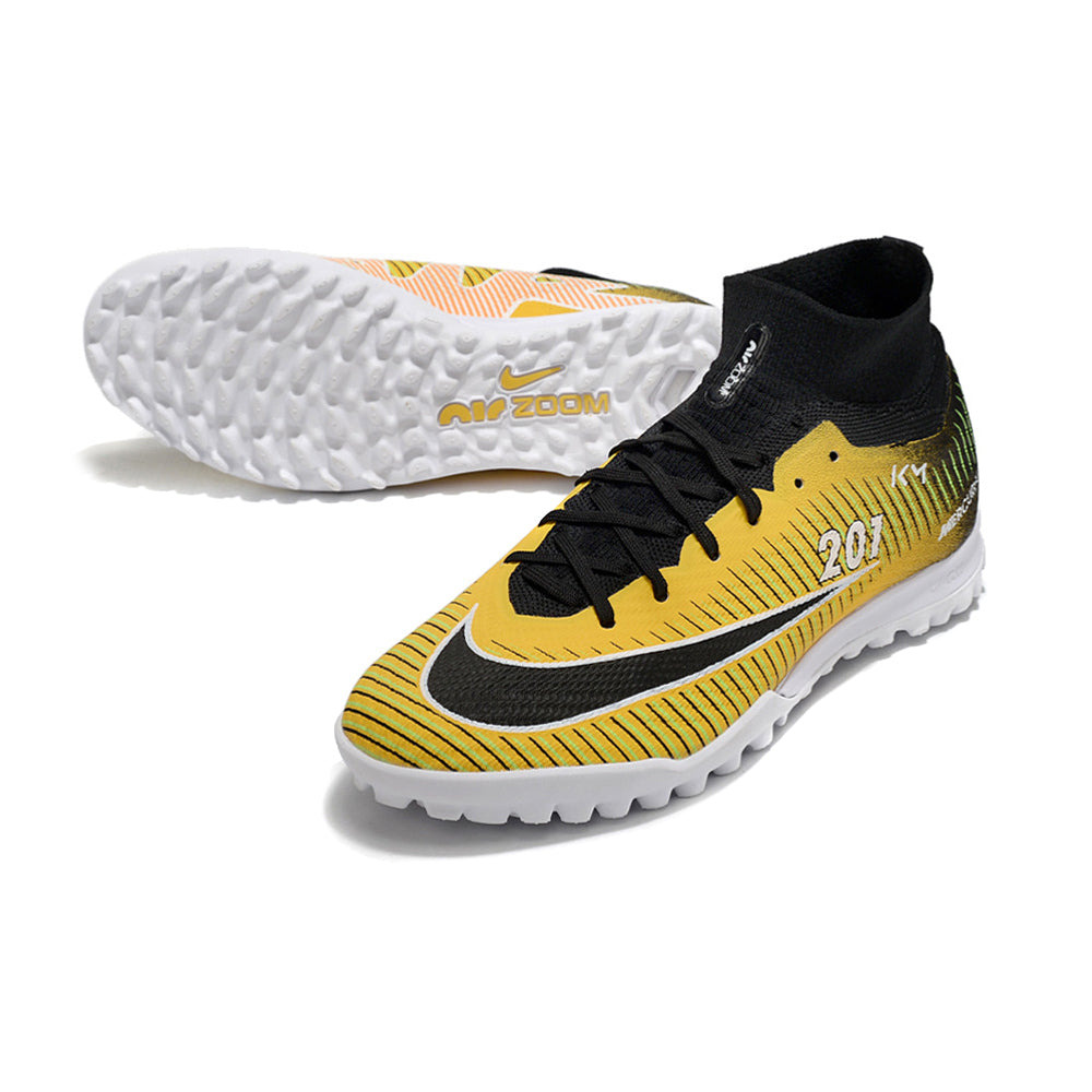 Chuteira Society Nike Air Zoom Mercurial Superfly 9 TF Elite Amarela e Preta 