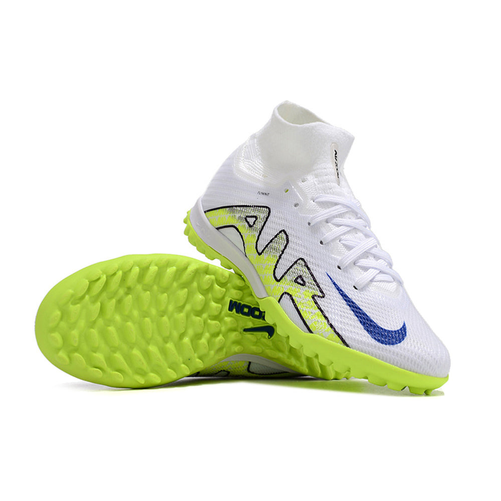 Chuteira Society Nike Air Zoom Mercurial Superfly 9 TF Elite Branca e Verde