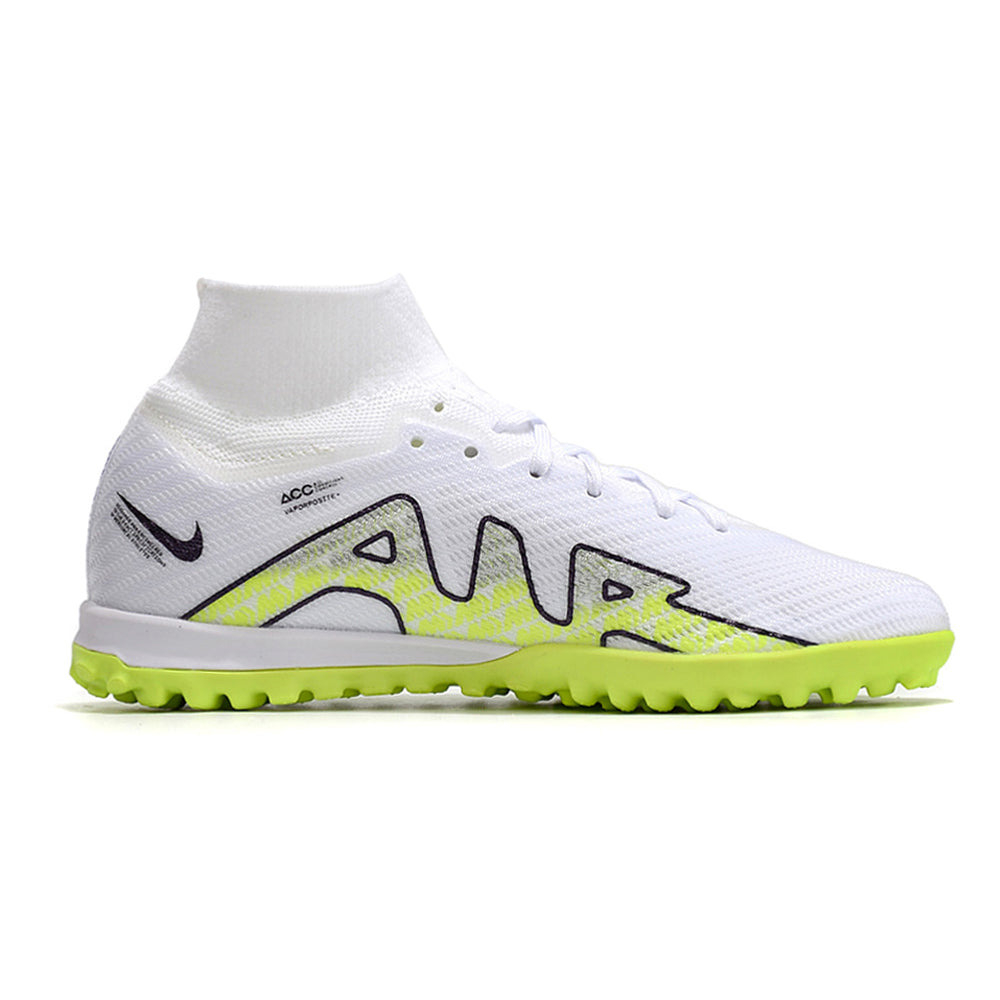 Chuteira Society Nike Air Zoom Mercurial Superfly 9 TF Elite Branca e Verde