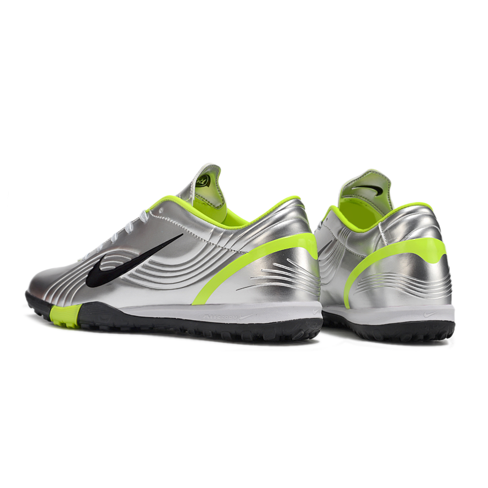 Chuteira Society Nike Air Zoom Mercurial Vapor 1 Elite TF Prata e Verde 