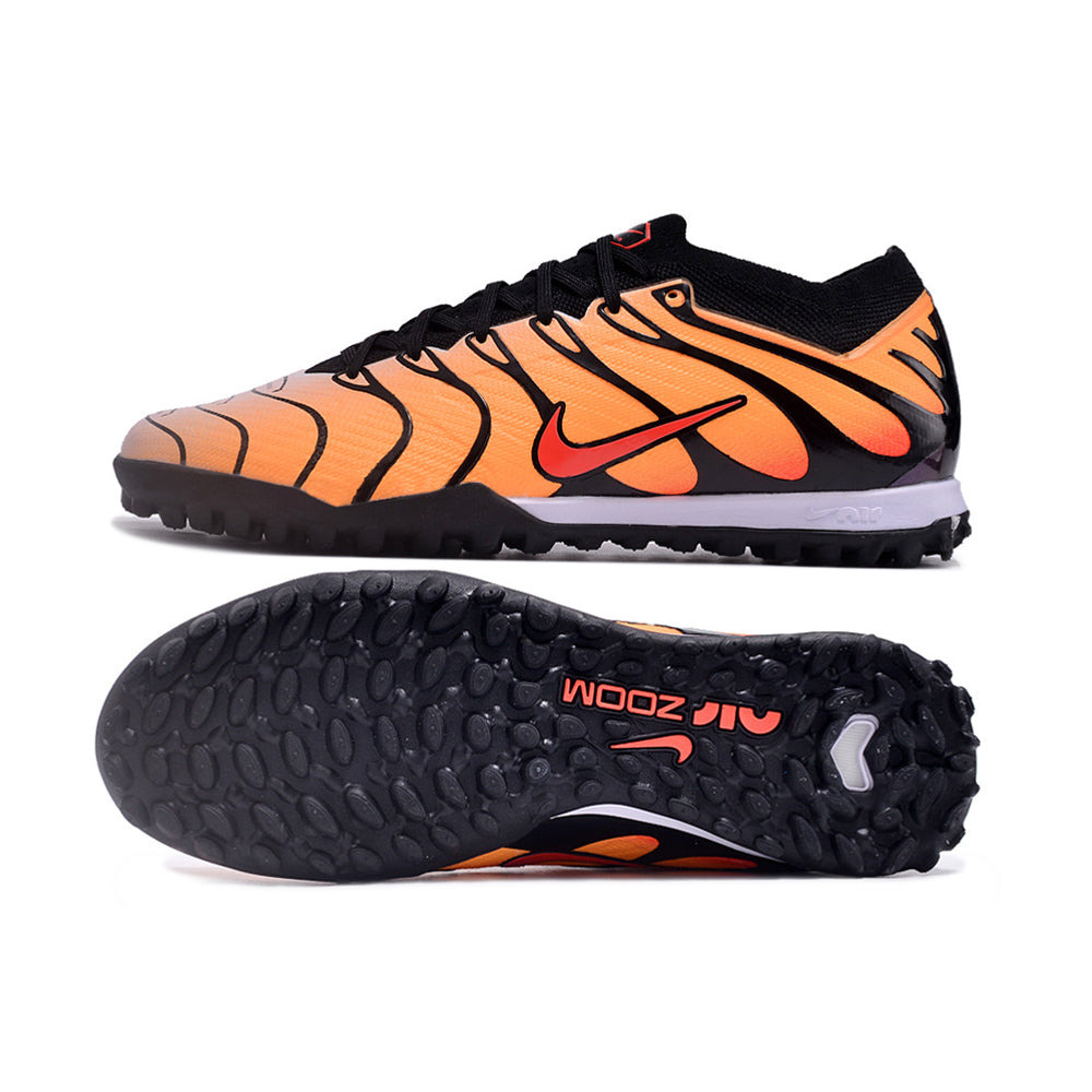 Chuteira Society Nike Air Zoom Mercurial Vapor 15 Elite FG Laranja e Preta 