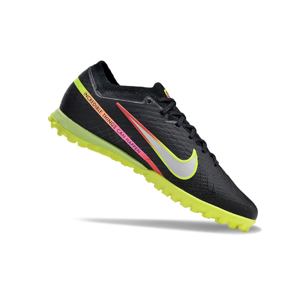 Chuteira Society Nike Air Zoom Mercurial Vapor 15 Elite FG Preta e Colorida