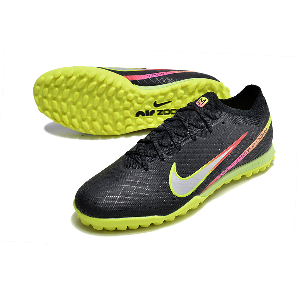 Chuteira Society Nike Air Zoom Mercurial Vapor 15 Elite FG Preta e Colorida