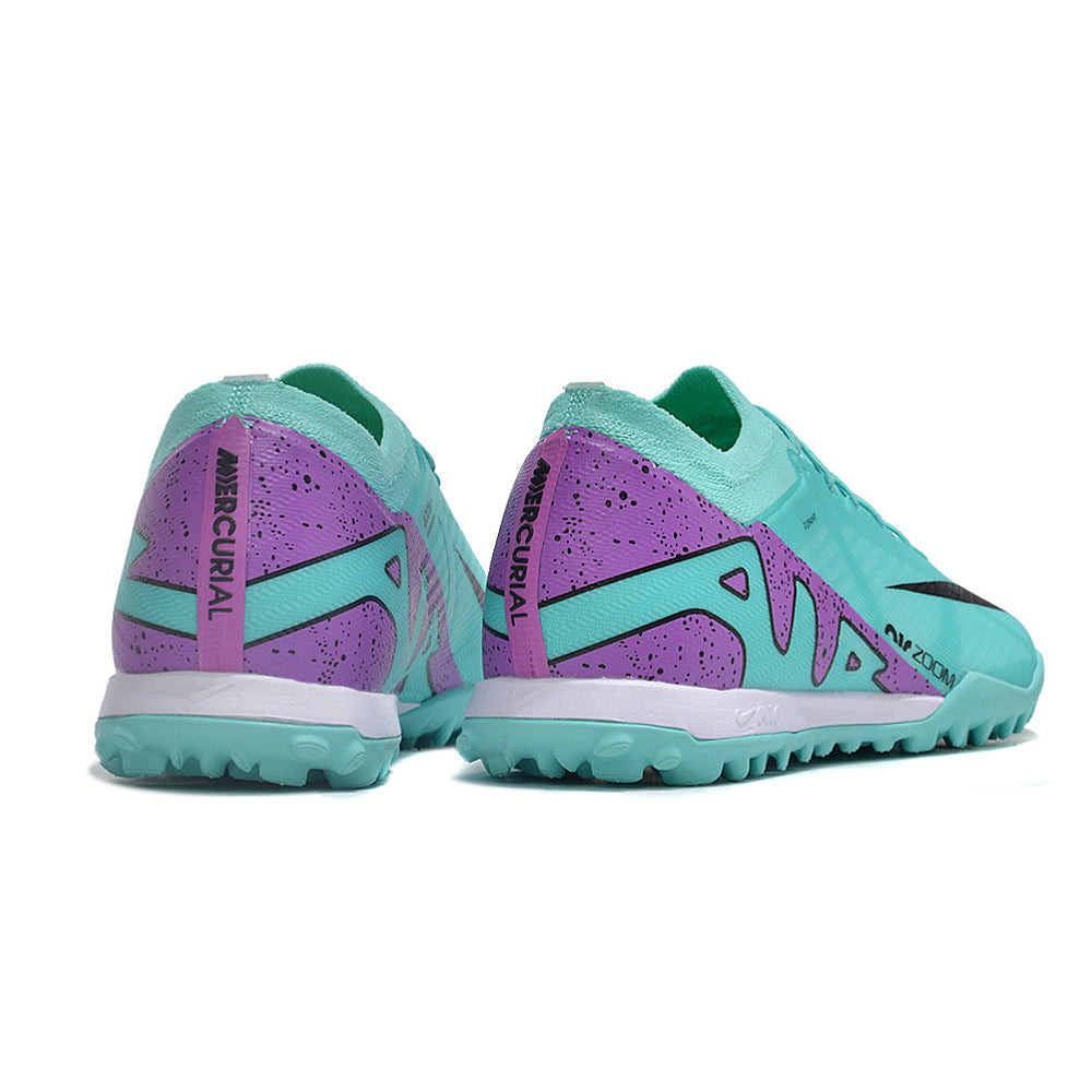 Chuteira Society Nike Air Zoom Mercurial Vapor 15 Elite TF Azul e Roxo 