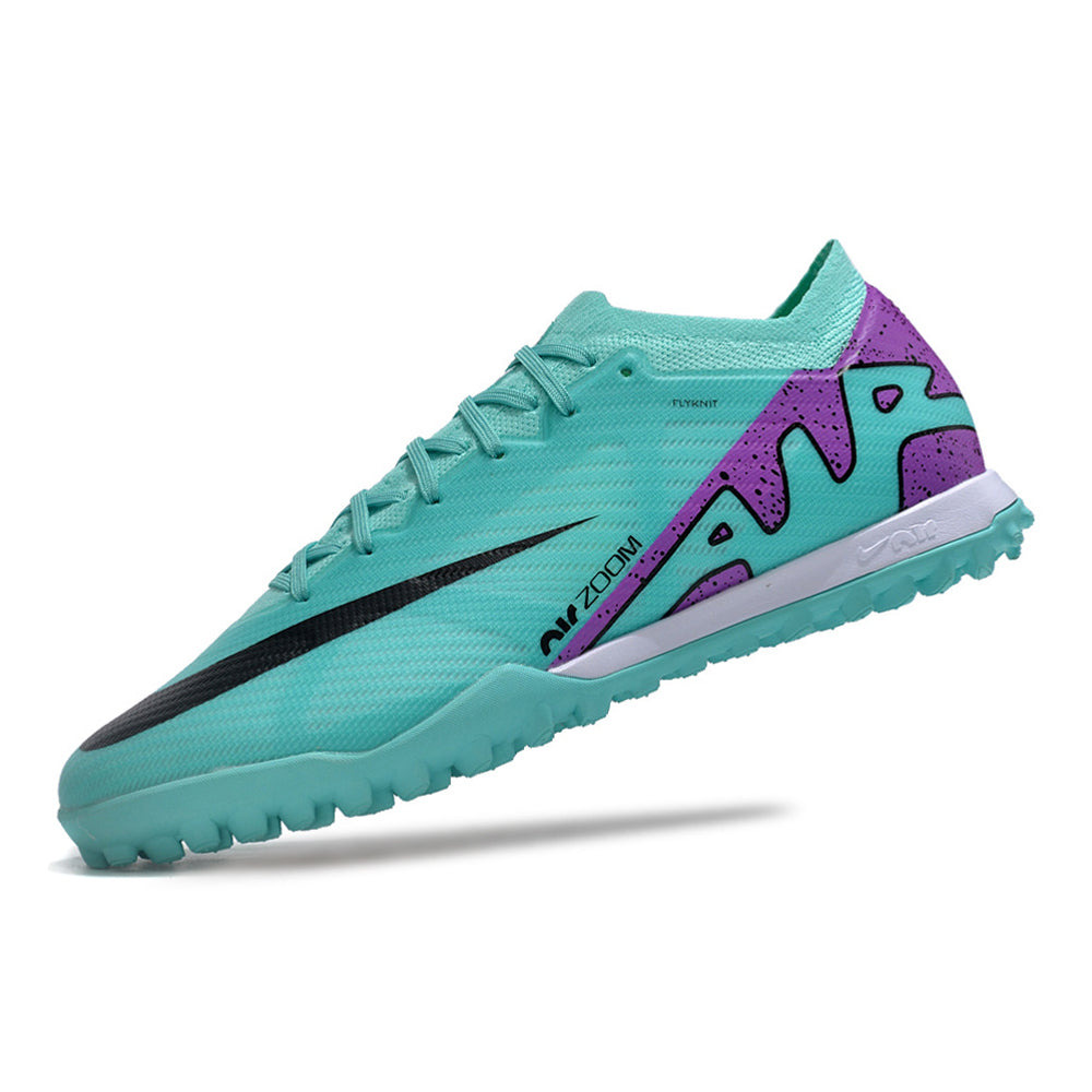 Chuteira Society Nike Air Zoom Mercurial Vapor 15 Elite TF Azul e Roxo 