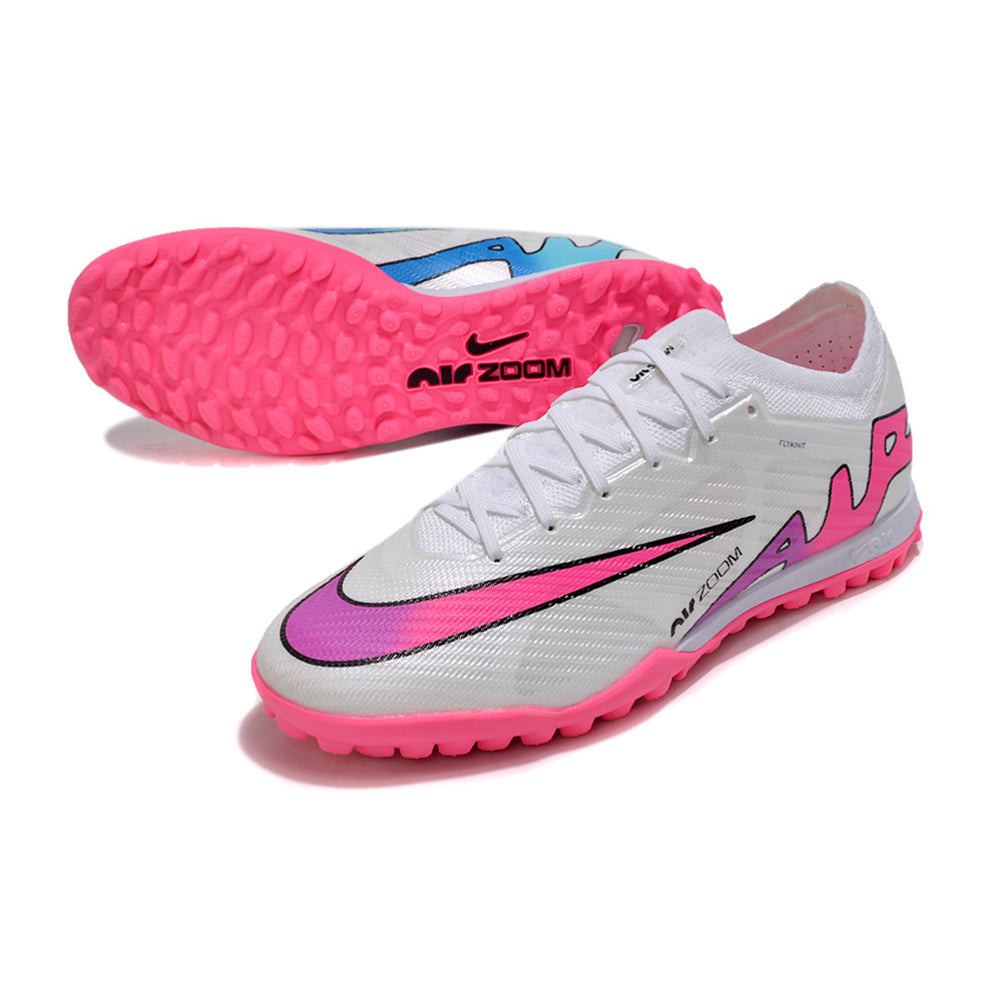 Chuteira Society Nike Air Zoom Mercurial Vapor 15 Elite TF Branca e Rosa