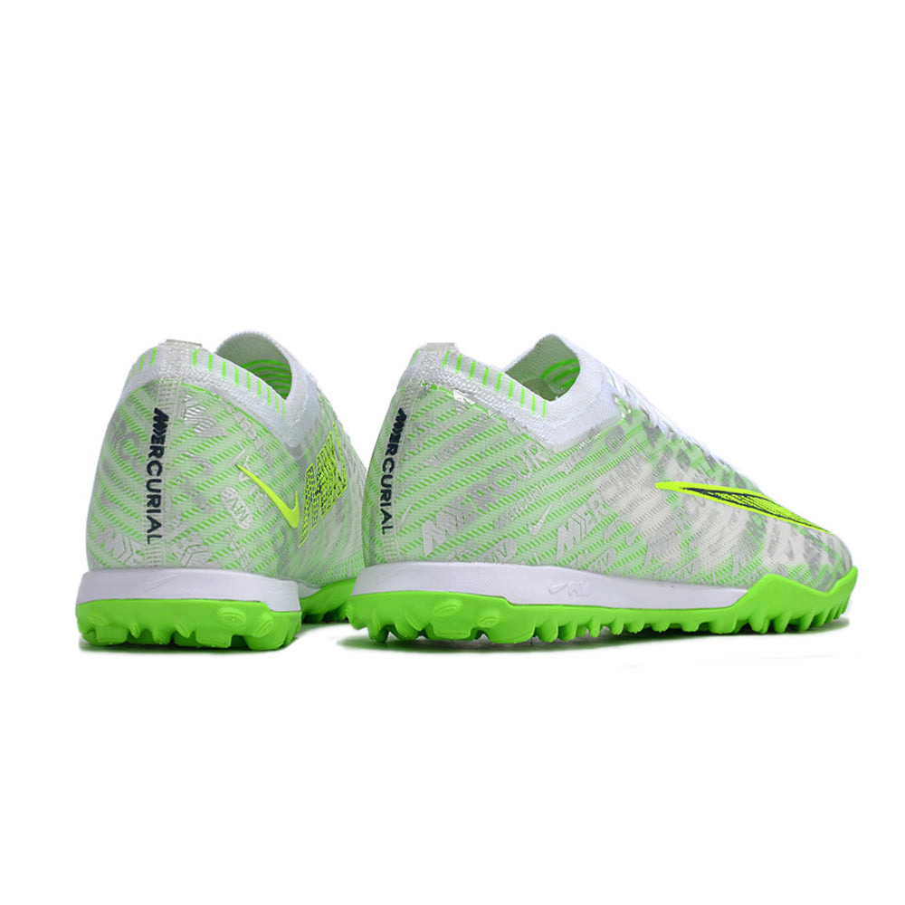 Chuteira Society Nike Air Zoom Mercurial Vapor 15 Elite TF Branca e Verde